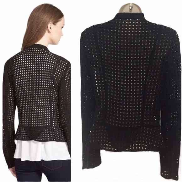 Search for Sanity Black Eyelet Moto Jacket - Picture 2 of 8